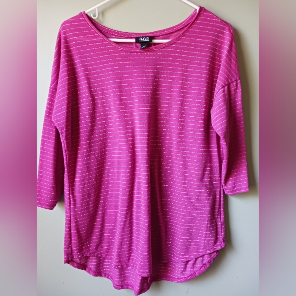 a.n.a Metallic Striped Top